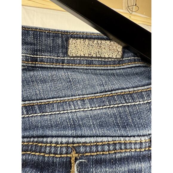 Itzme Premium Women’s Jeans Size 11 Stretch Blue Distressed Flap Pocket Straight - Picture 7 of 16